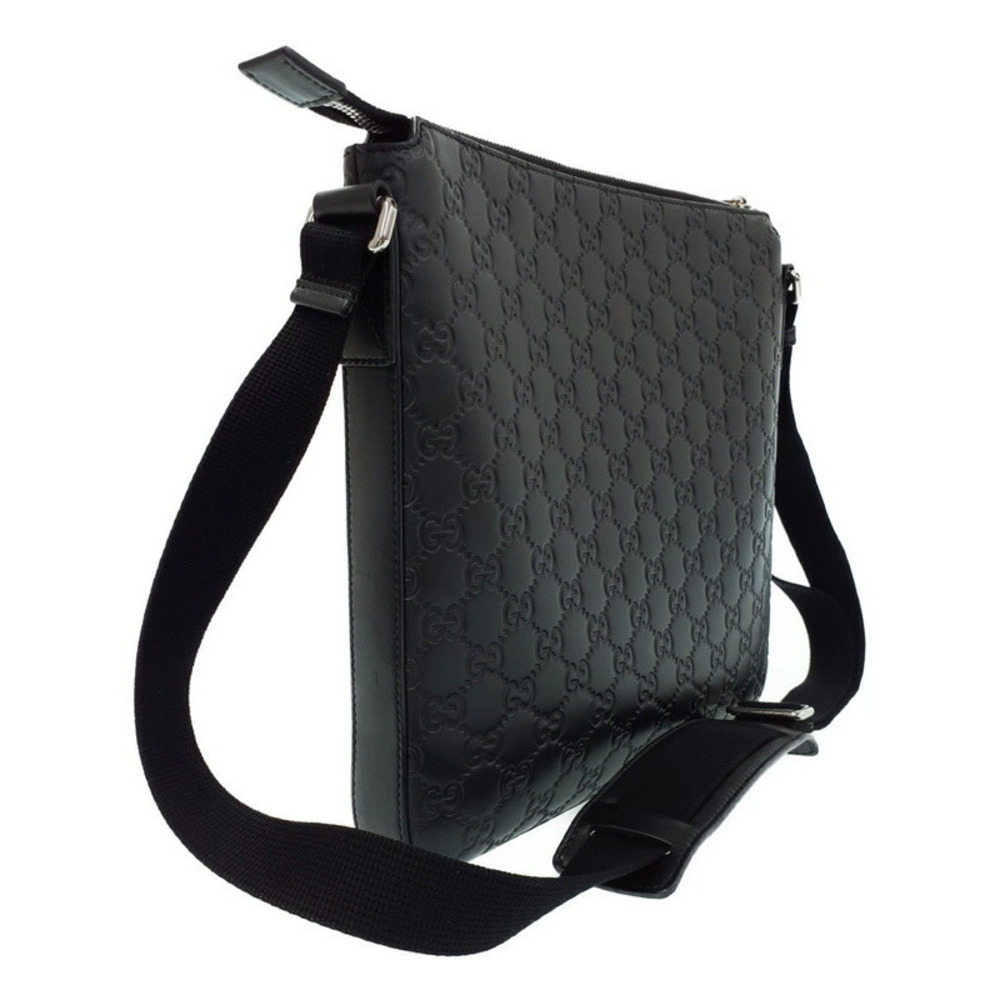 Gucci Crossbody ssima Black Leather Signature Messenger Bag